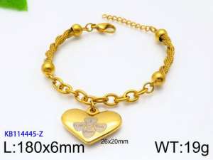 Stainless Steel Gold-plating Bracelet - KB114445-Z