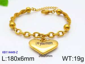 Stainless Steel Gold-plating Bracelet - KB114449-Z