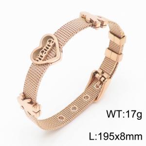 Stainless Steel Rose Gold-plating Bracelet - KB114764-K
