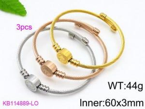 Stainless Steel Wire Bangle - KB114889-LO