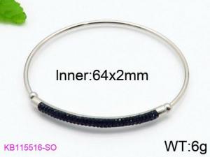 Stainless Steel Stone Bangle - KB115516-SO