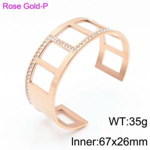 Stainless Steel Stone Bangle - KB115753-KPD