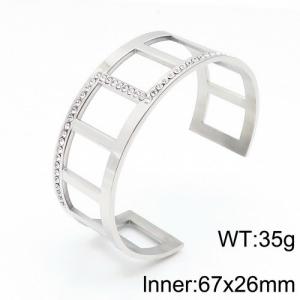 Stainless Steel Stone Bangle - KB115754-KPD