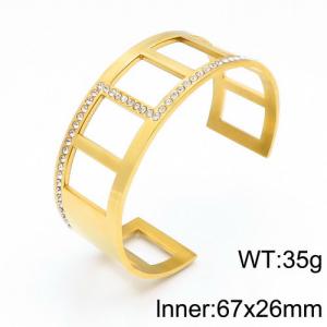 Stainless Steel Stone Bangle - KB115755-KPD