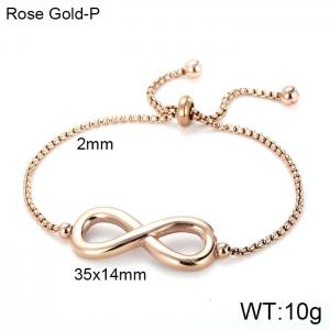 Stainless Steel Rose Gold-plating Bracelet - KB116453-KFC