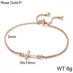 Stainless Steel Rose Gold-plating Bracelet - KB116456-KFC