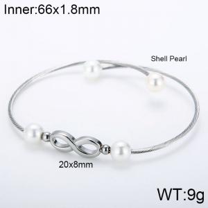 Stainless Steel Wire Bangle - KB116519-KFC