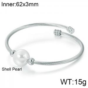 Stainless Steel Wire Bangle - KB116539-KFC