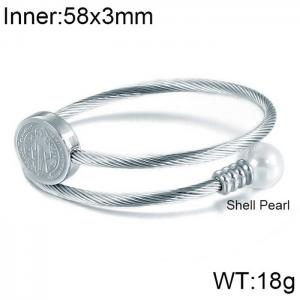 Stainless Steel Wire Bangle - KB117015-KFC