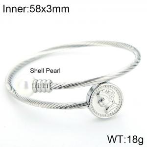 Stainless Steel Wire Bangle - KB117017-KFC