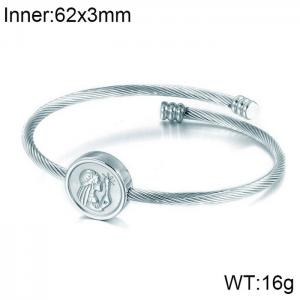 Stainless Steel Wire Bangle - KB117033-KFC