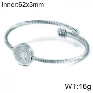 Stainless Steel Wire Bangle - KB117041-KFC