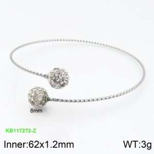 Stainless Steel Stone Bangle - KB117272-Z
