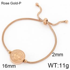Stainless Steel Rose Gold-plating Bracelet - KB117756-KFC