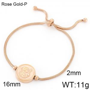 Stainless Steel Rose Gold-plating Bracelet - KB117760-KFC