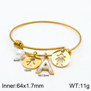 Stainless Steel Gold-plating Bangle - KB118995-Z