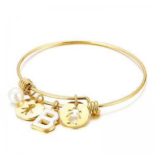 Stainless Steel Gold-plating Bangle - KB118997-Z
