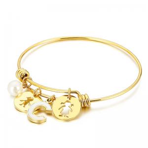 Stainless Steel Gold-plating Bangle - KB118999-Z