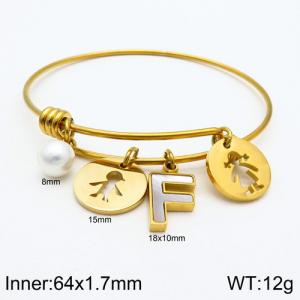 Stainless Steel Gold-plating Bangle - KB119005-Z