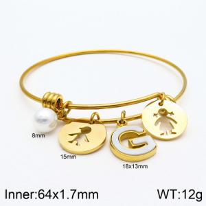 Stainless Steel Gold-plating Bangle - KB119007-Z