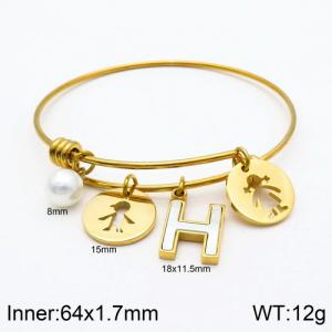 Stainless Steel Gold-plating Bangle - KB119009-Z
