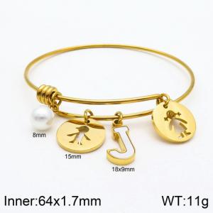 Stainless Steel Gold-plating Bangle - KB119013-Z