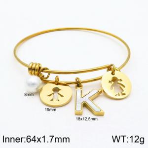 Stainless Steel Gold-plating Bangle - KB119015-Z