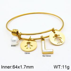 Stainless Steel Gold-plating Bangle - KB119017-Z