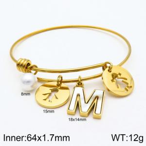 Stainless Steel Gold-plating Bangle - KB119019-Z