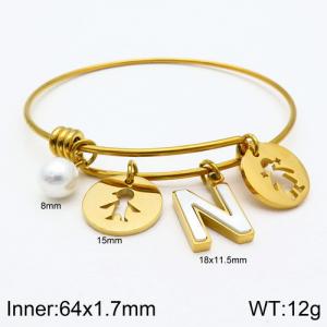 Stainless Steel Gold-plating Bangle - KB119021-Z