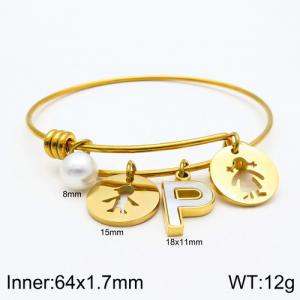 Stainless Steel Gold-plating Bangle - KB119025-Z