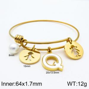 Stainless Steel Gold-plating Bangle - KB119027-Z