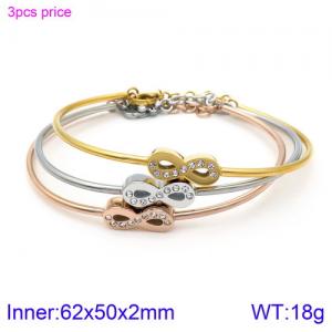 Stainless Steel Stone Bangle - KB119125-KHY