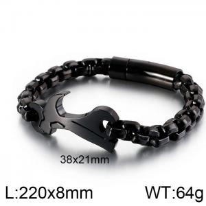 Stainless Steel Black-plating Bracelet - KB120164-KFC