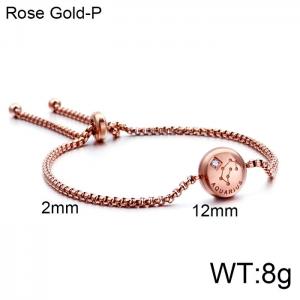 Stainless Steel Rose Gold-plating Bracelet - KB120320-KFC