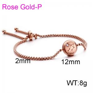 Stainless Steel Rose Gold-plating Bracelet - KB120321-KFC