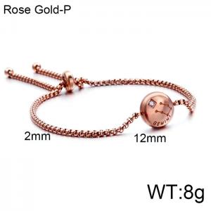 Stainless Steel Rose Gold-plating Bracelet - KB120322-KFC
