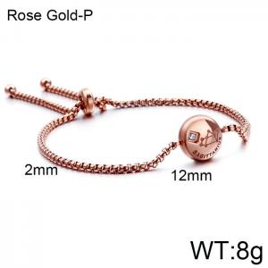Stainless Steel Rose Gold-plating Bracelet - KB120323-KFC