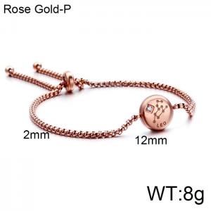 Stainless Steel Rose Gold-plating Bracelet - KB120326-KFC