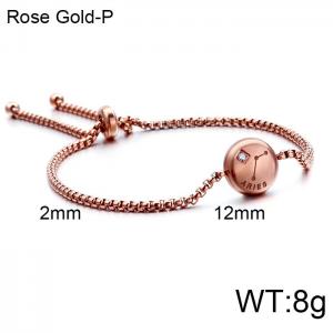 Stainless Steel Rose Gold-plating Bracelet - KB120327-KFC