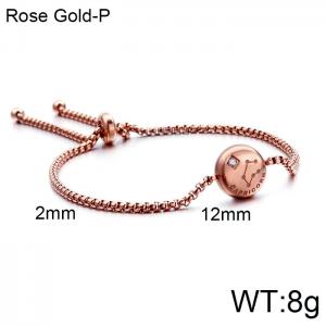 Stainless Steel Rose Gold-plating Bracelet - KB120328-KFC