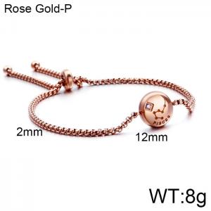 Stainless Steel Rose Gold-plating Bracelet - KB120329-KFC