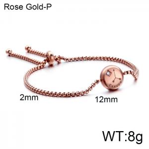 Stainless Steel Rose Gold-plating Bracelet - KB120331-KFC