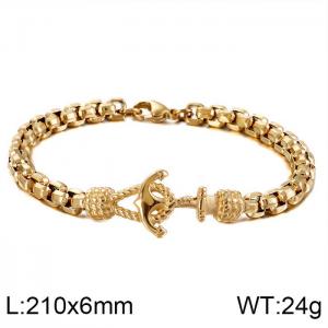 Stainless Steel Gold-plating Bracelet - KB120852-KFC