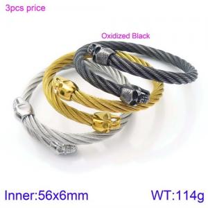 Stainless Steel Wire Bangle - KB121345-KFC