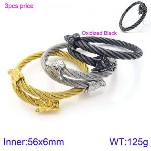 Stainless Steel Wire Bangle - KB121346-KFC