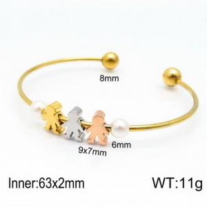 Stainless Steel Gold-plating Bangle - KB121691-Z