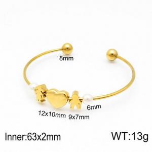 Stainless Steel Gold-plating Bangle - KB121695-Z