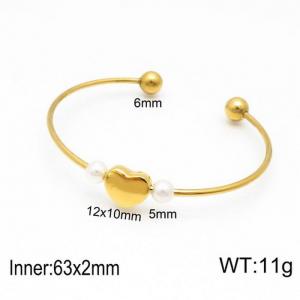 Stainless Steel Gold-plating Bangle - KB121698-Z