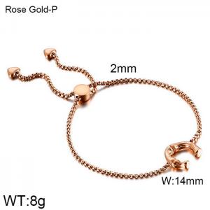 Stainless Steel Rose Gold-plating Bracelet - KB123944-KFC
